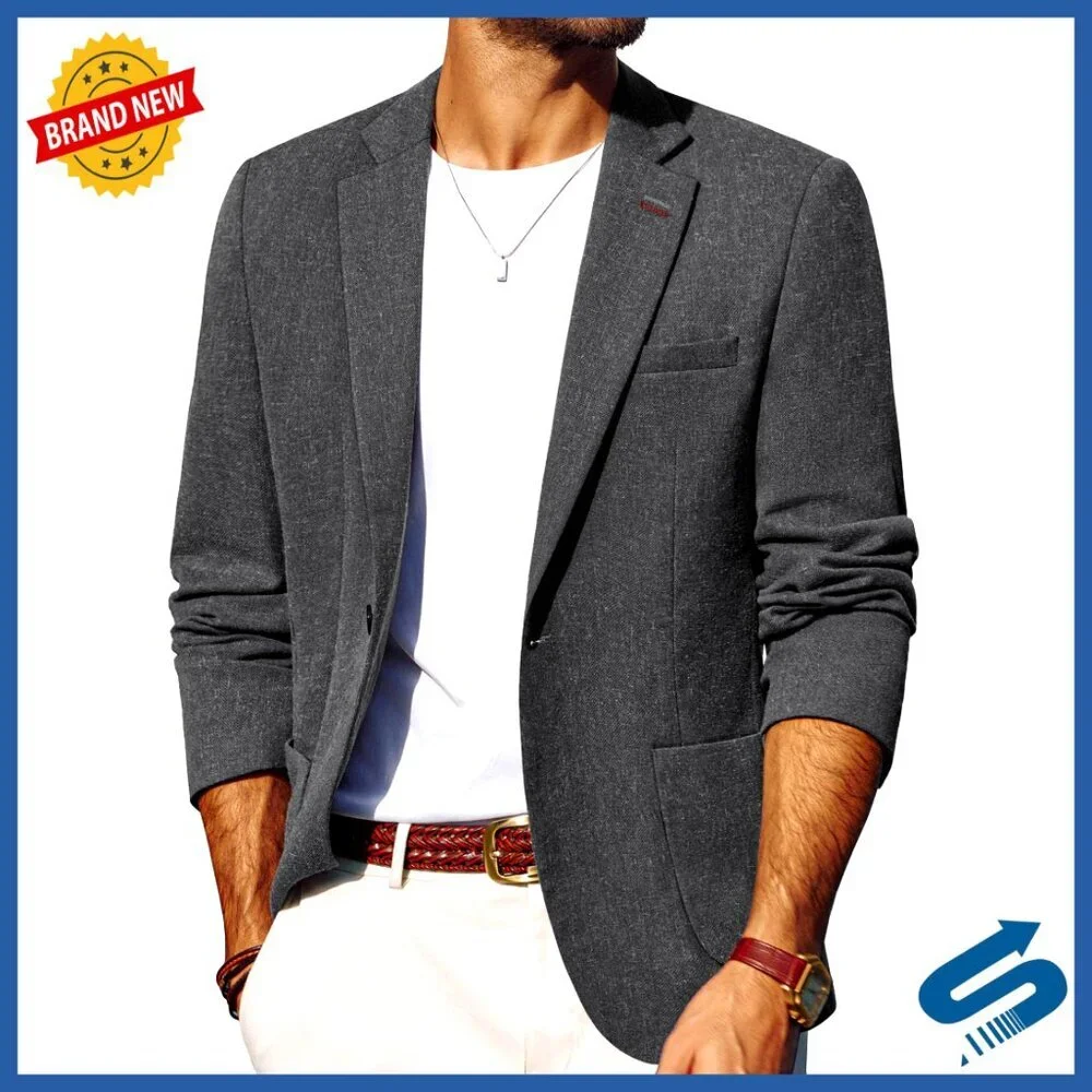 Lightweight Men's Blazer Sport Coat One Button Slim Fit Summer Casual
